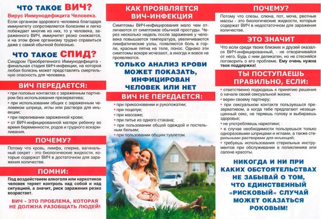 Памятка по профилактике ВИЧ.