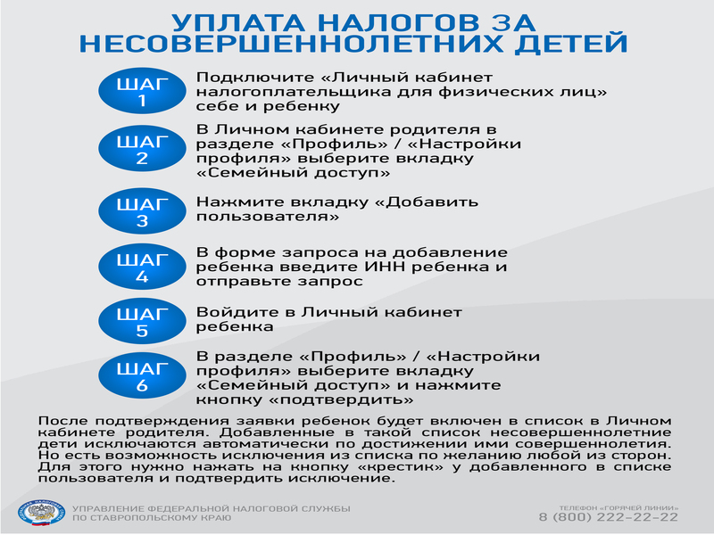 Вниманию родителей, как уплатить налоги за несовершеннолетних детей.