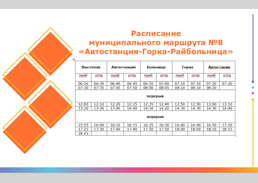 С 19 июня схема движения автобуса N 8 изменится!.