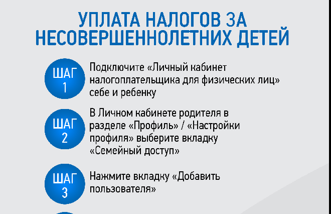 Уплата налогов за несовершеннолетних детей.